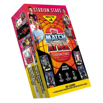 Topps Match Attax 23/24 - Mega Tin 4 - contains 66 Match Attax cards plus 4 exclusive Stadium Stars LE cards