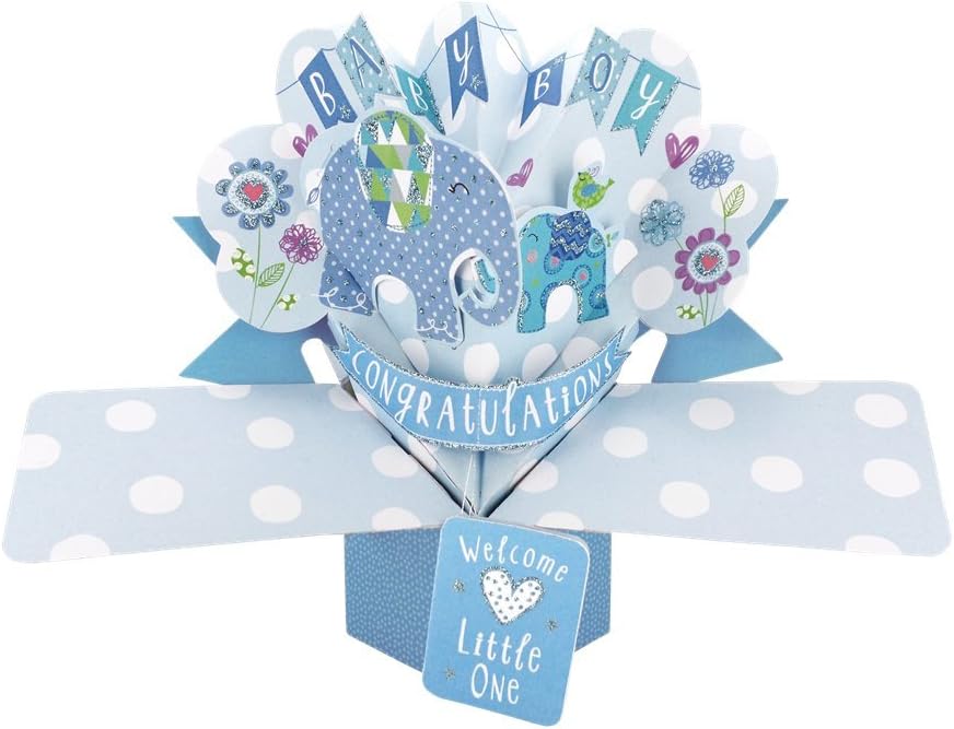 New Baby Boy Pop-Up Greeting Card