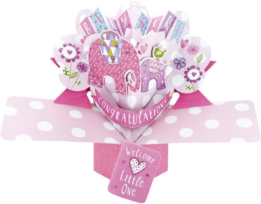 New Baby Girl Pop-Up Greeting Card