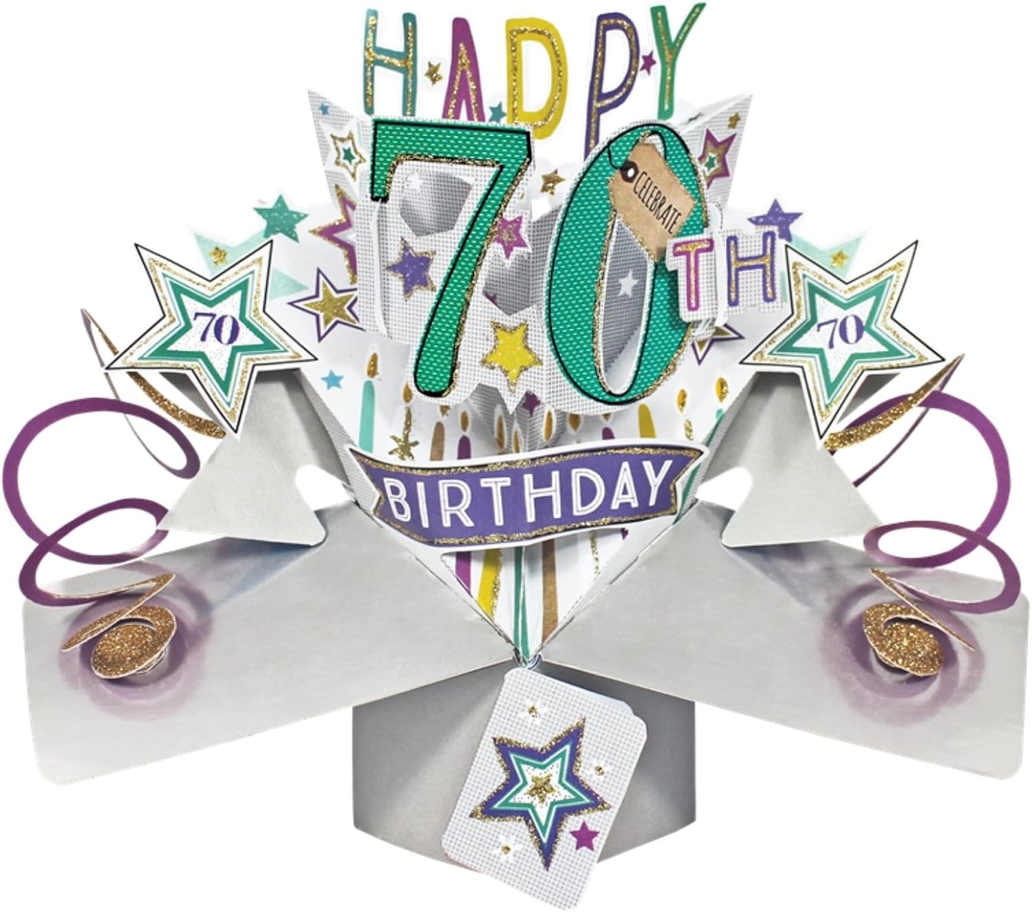 Happy 70th Birthday Pop-Up Greeting Card