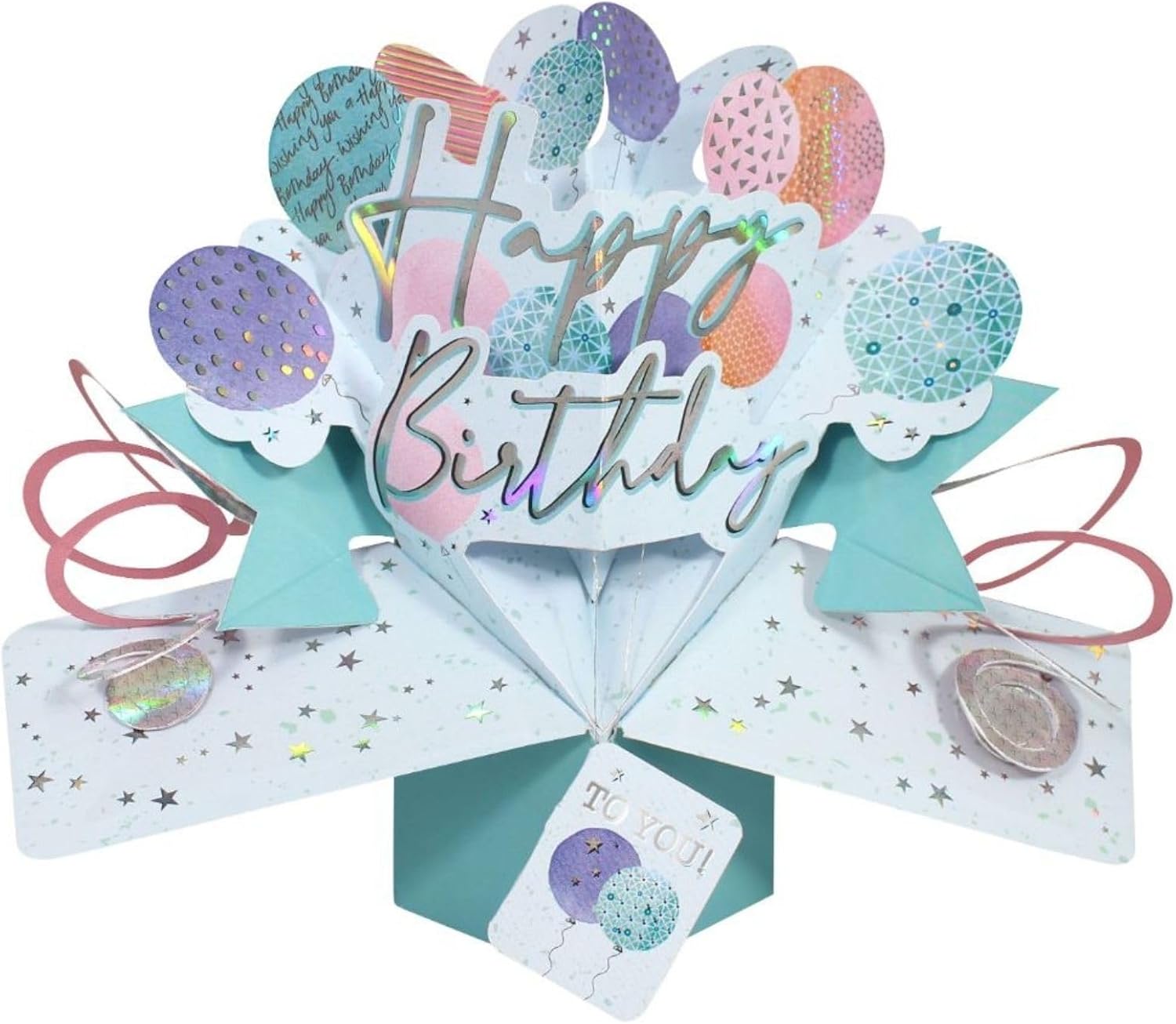 Happy Birthday To You Balloons Pop-Up Greeting Card