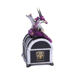 Reptilian Riches Dragon Sitting on a Treasure Chest Storage Box 15cm