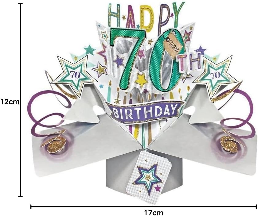 Happy 70th Birthday Pop-Up Greeting Card