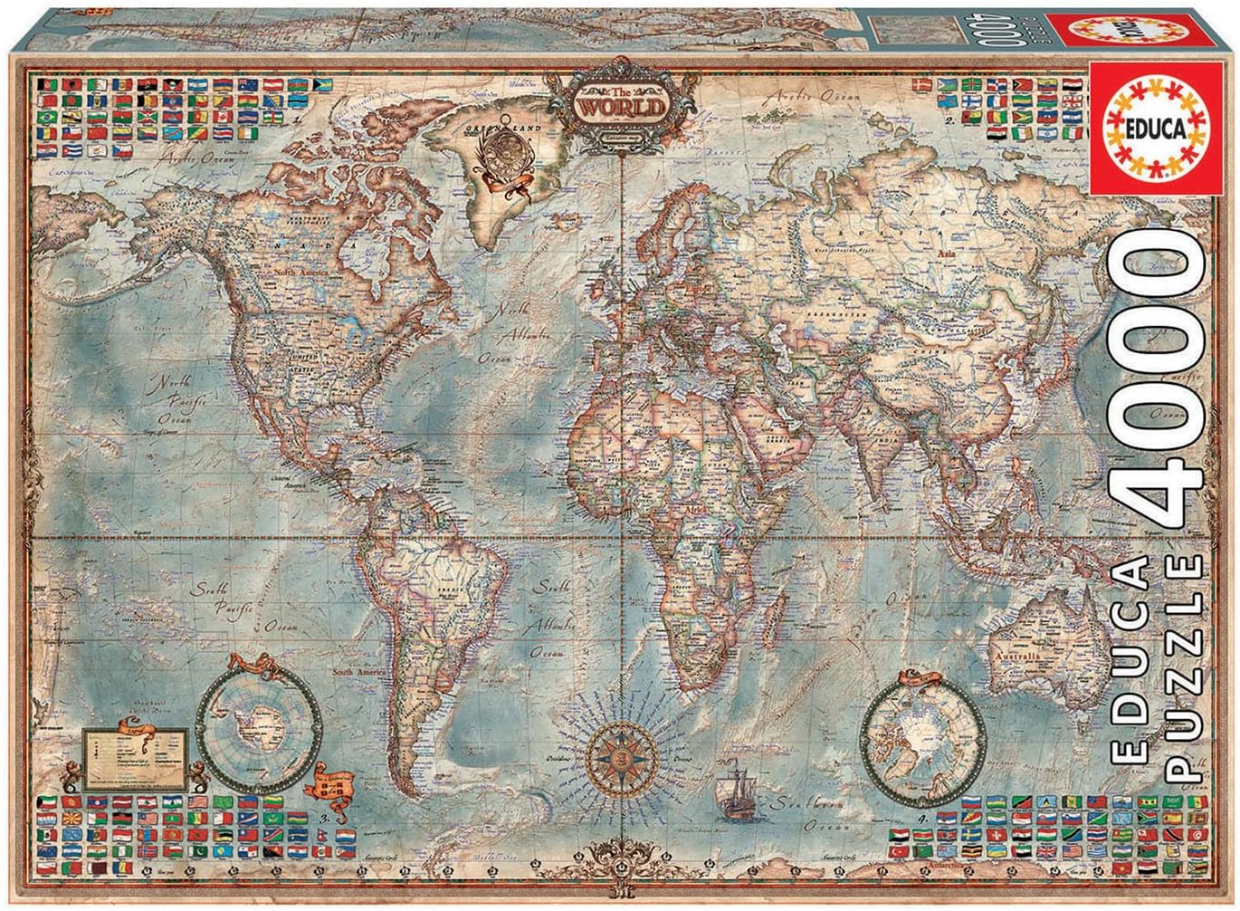 Educa The World, Executive Map Jigsaw Puzzle - 4000 pieces