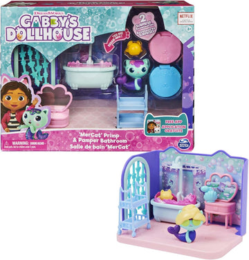 Gabby’s Dollhouse, Primp and Pamper Bathroom with Mercat Figure