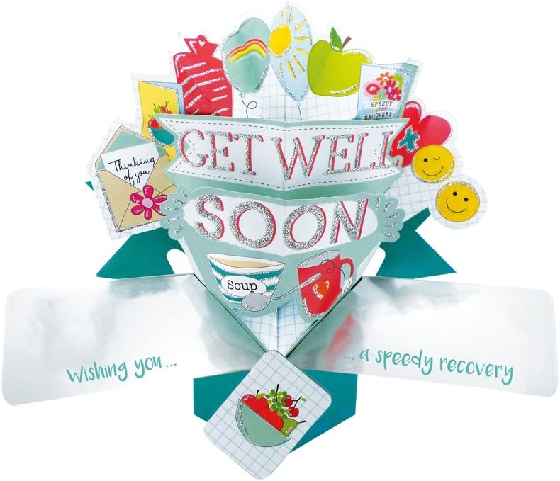 Second Nature Pop Ups Get Well Soon Pop Up Greeting Card