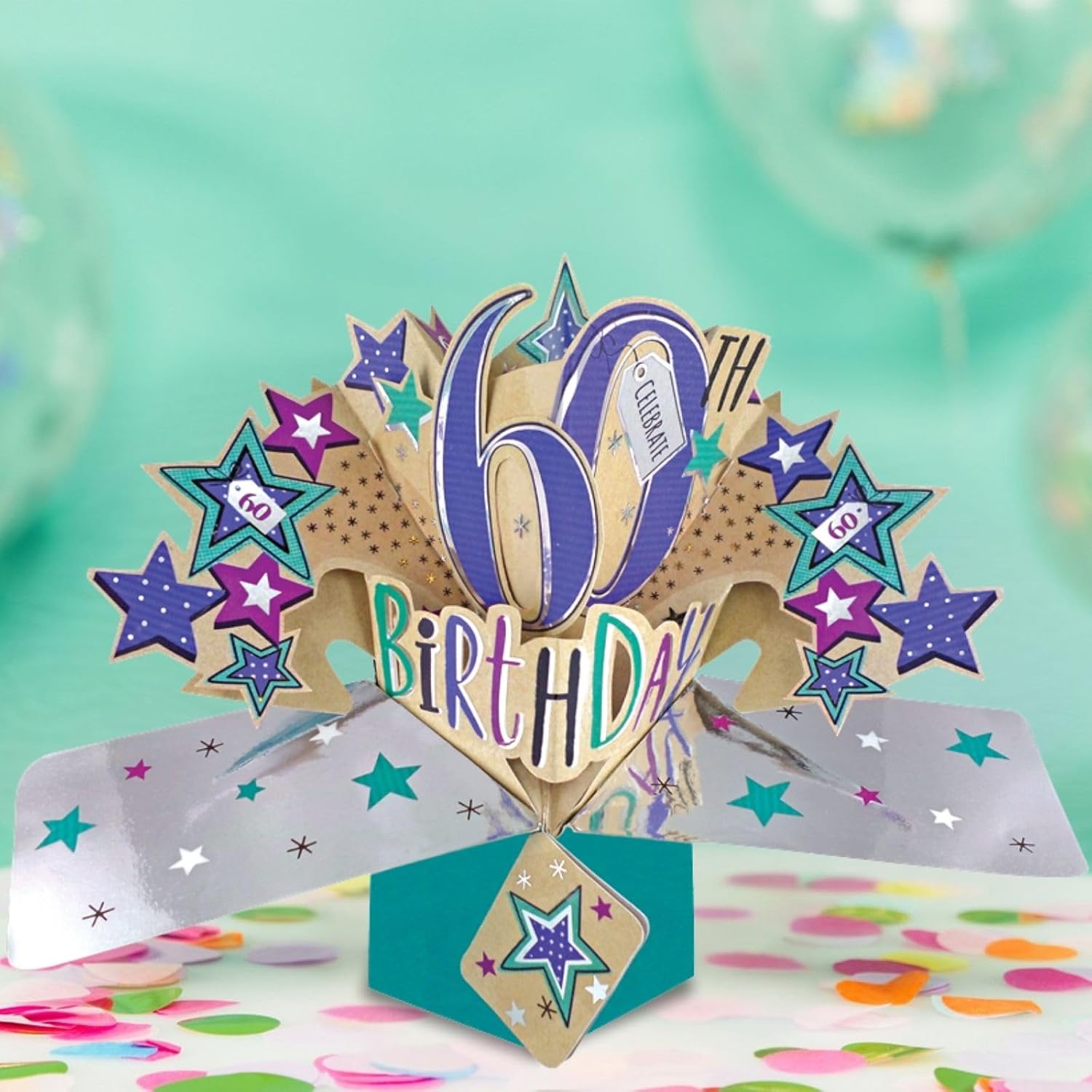 Second Nature 60th Birthday Pop Up Greeting Card