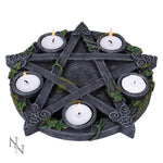Wiccan Pentagram Tealight Holder Gothic Witch Candle 25.5cm