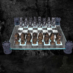 Raised Fantasy Kingdom Of The Dragon Chess Set With Corner Towers 43cm