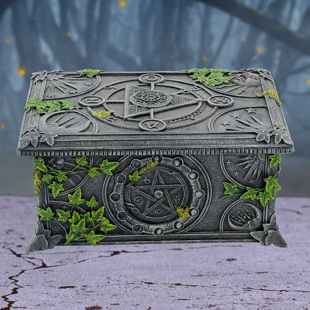 Ivy Covered Wiccan Pentagram Tarot Trinket Box 17.5cm