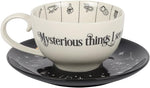 Elegant Black & White Glass Fortune Telling Ceramic Teacup