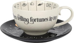Elegant Black & White Glass Fortune Telling Ceramic Teacup
