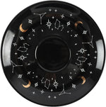 Elegant Black & White Glass Fortune Telling Ceramic Teacup