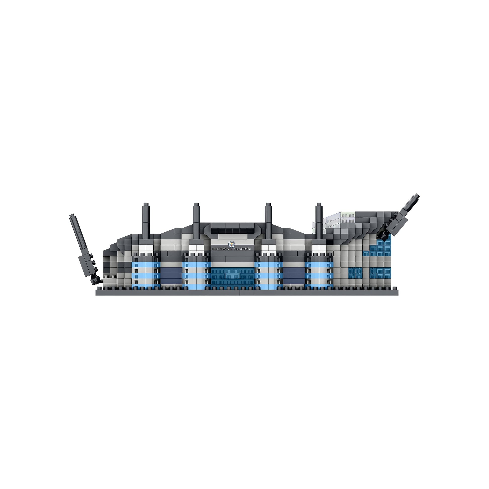 FOCO Officially Licensed Manchester City FC Etihad 3D Bricks Mini BRXLZ Football Stadium Construction Set - Premier League Model - 1,163 Pieces - Ages 12+ - Sports Merchandise