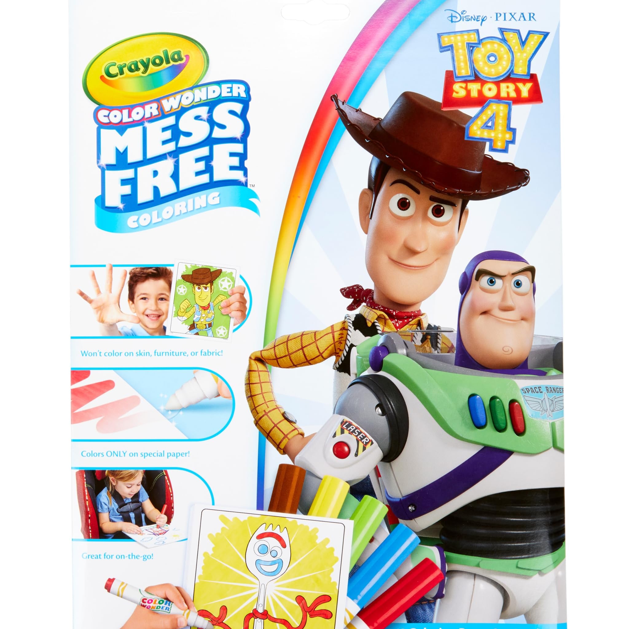 CRAYOLA Color Wonder - Disney Toy Story 4 Mess-Free Colouring Book (Includes 18 Colouring Pages & 5 Magic Color Wonder Markers)-1