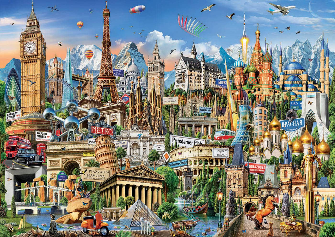 Educa Borrás 17697 Symbole Von Europa Educa Borras Europe Landmarks 2000 Piece Jigsaw Puzzle, Multi, Standard Size