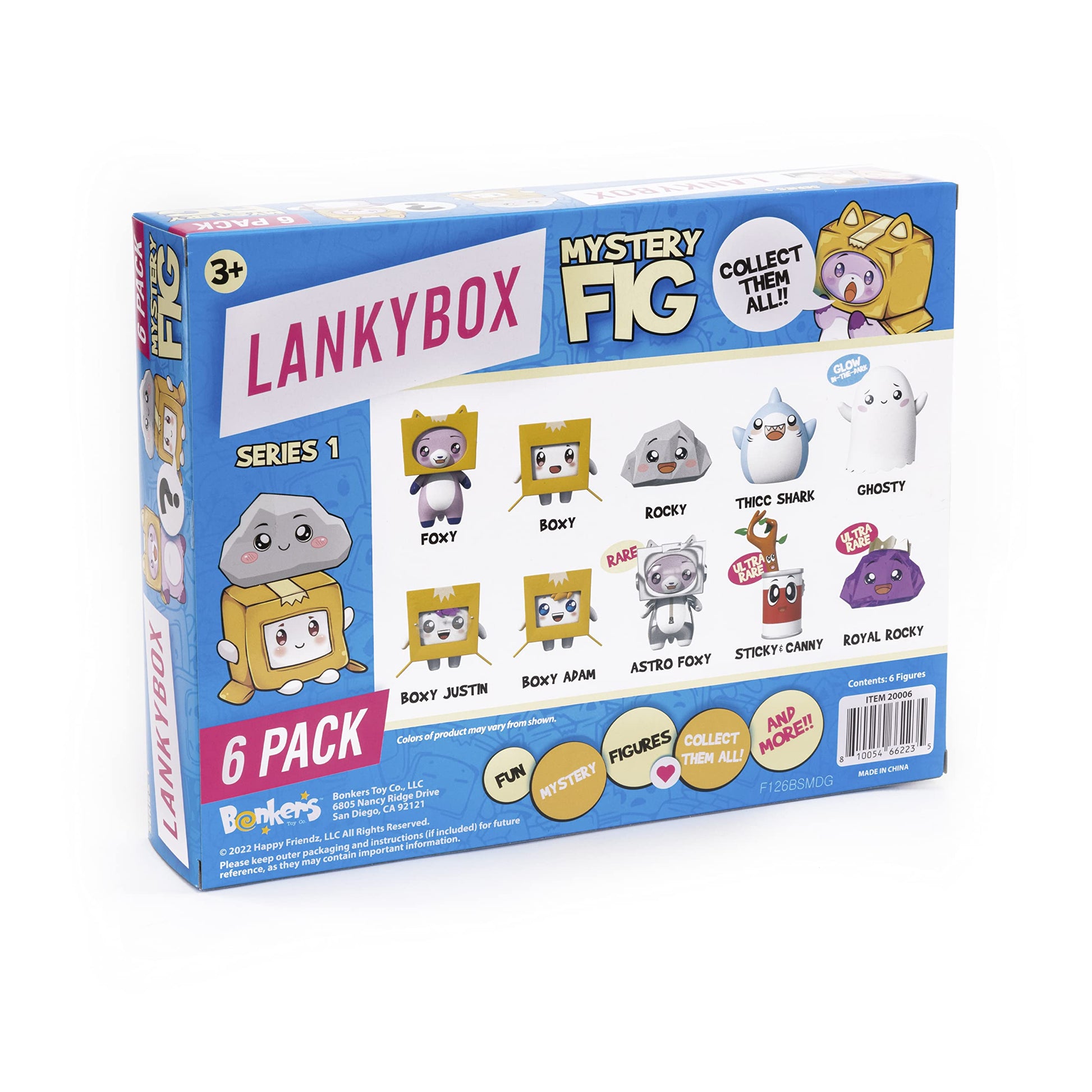 LankyBox Mystery Figure - 6 Pack. The Biggest Fans, 6 Of 10 Possible Figures Including Foxy, Rocky, And Ultra-Rare Canny, Which Will You Get?, Multicolored