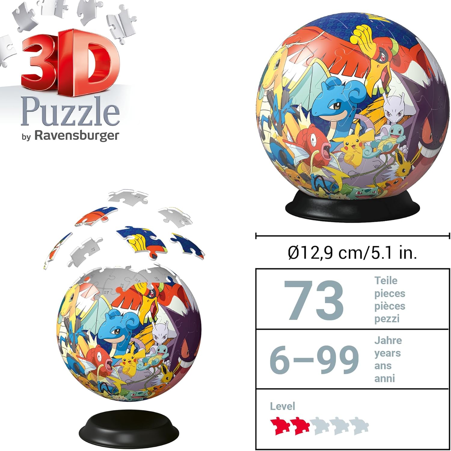 Ravensburger Pokemon 3D Jigsaw Puzzle Ball for Kids Age 6 Years Up