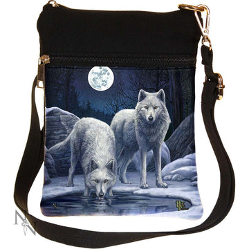 Small Warriors Of Winter Wolf Shoulder Bag by Lisa Parker 23cm