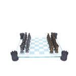 Raised Fantasy Kingdom Of The Dragon Chess Set With Corner Towers 43cm