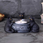 Familiar Trio Cat Tealight Holder 10cm