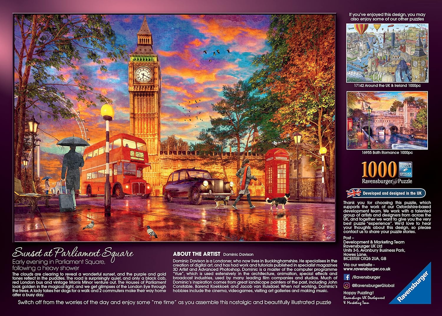 Ravensburger London Sunset at Parliament Square 1000 Piece Jigsaw Puzzle