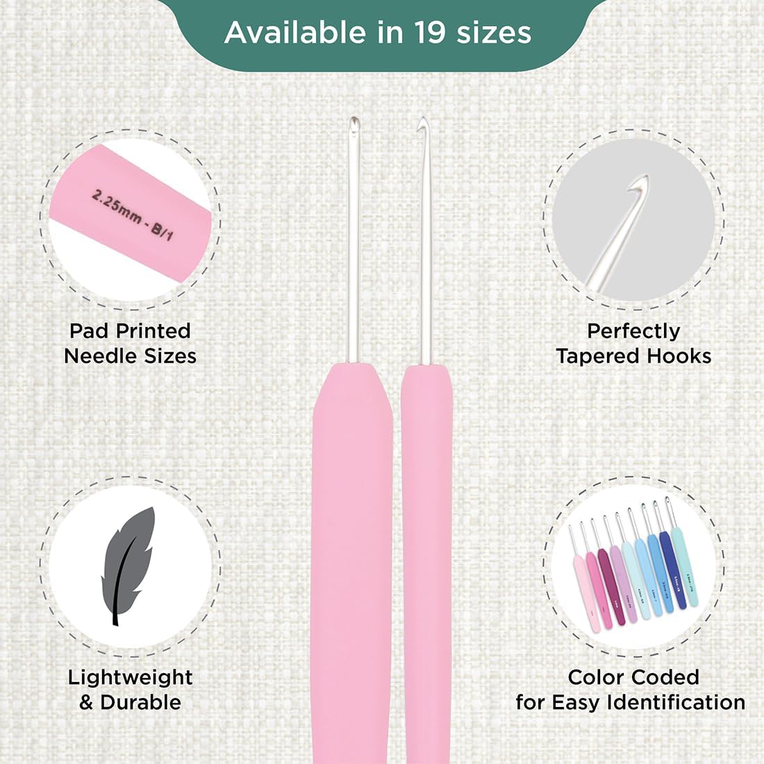KnitPro Waves 2.0 Single-Ended Crochet Hooks
