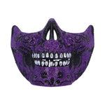 Fancy Dress Jewelled Masquerade Mask Cosplay (Purple) 17.5cm