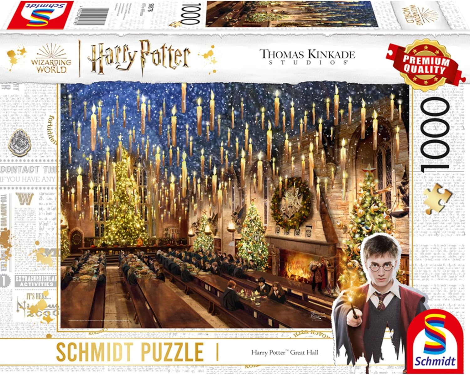 Schmidt Spiele 58578 Thomas Kinkade, Wizarding World, Harry Potter, Great Hall, 1000 Piece Jigsaw Puzzle