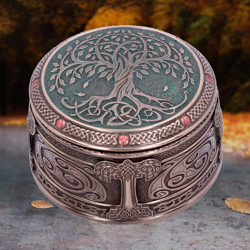 Round Tree of Life Celtic Trinket Box 10cm