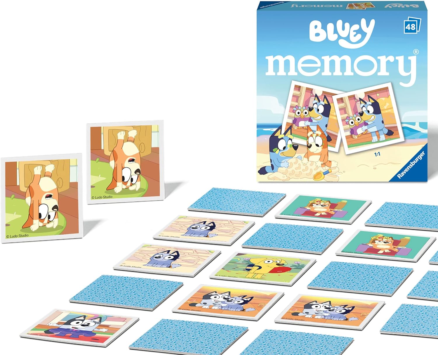 Ravensburger Bluey Mini Memory Matching Picture Snap Pairs Game