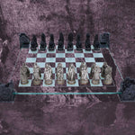 Raised Fantasy Vampire & Werewolf Chess Set With Corner Towers 43cm
