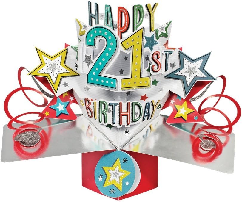 Happy 21st Birthday Pop-Up Greeting Card