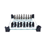 Raised Fantasy Vampire & Werewolf Chess Set With Corner Towers 43cm