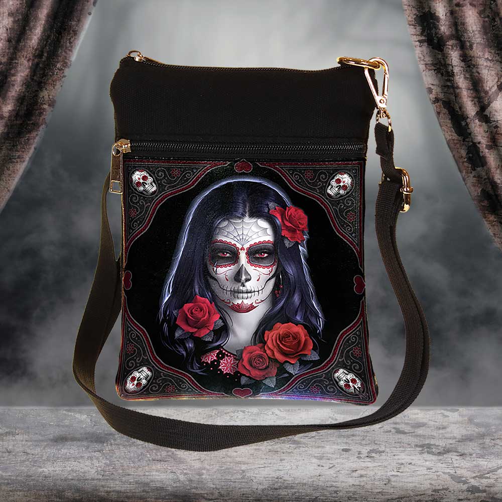 Small Sugar Skull Shoulder Bag by James Ryman 23cm
