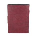 Lockable Tree Of Life Red Leather Journal 13 x 18cm