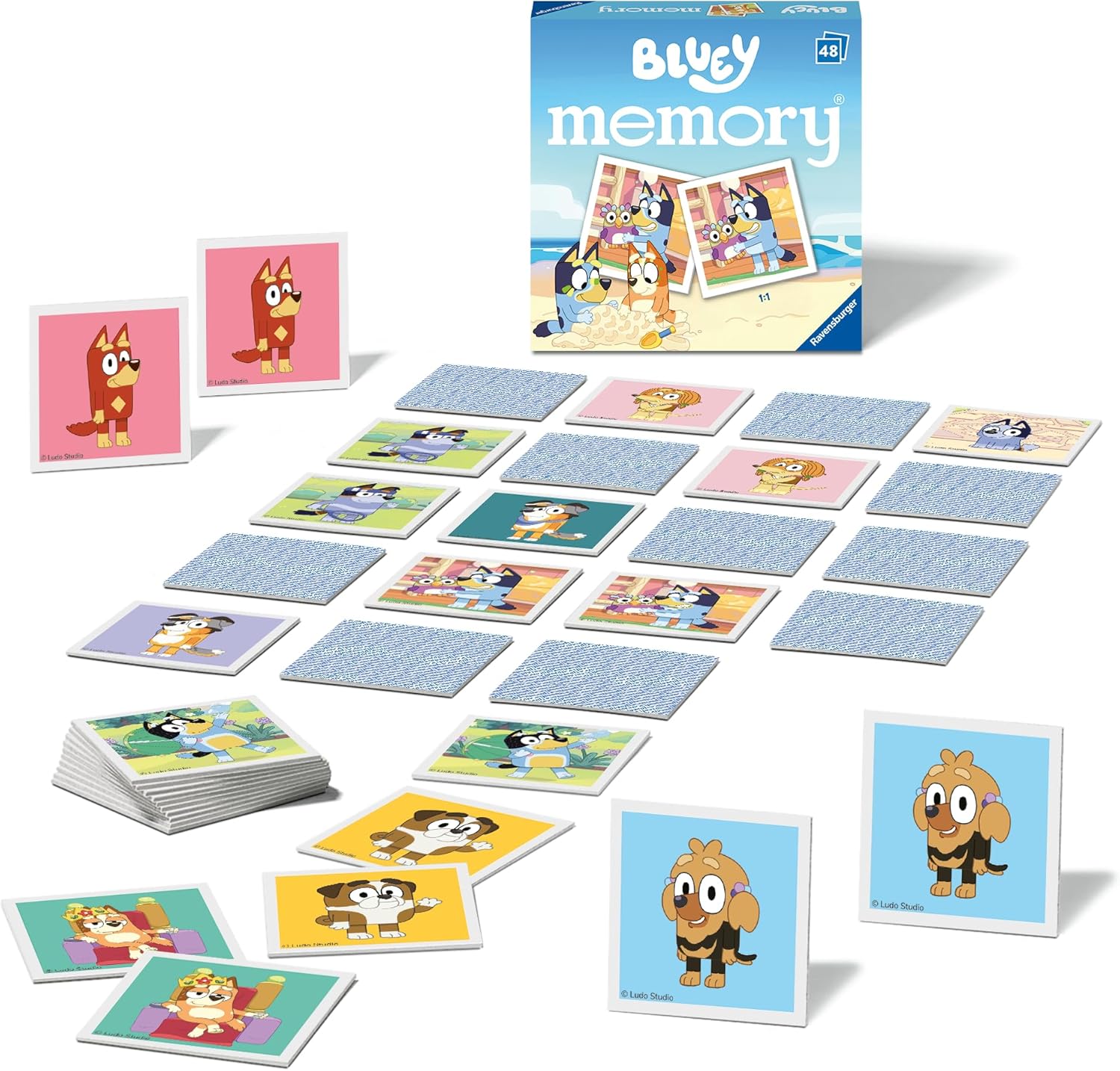 Ravensburger Bluey Mini Memory Matching Picture Snap Pairs Game