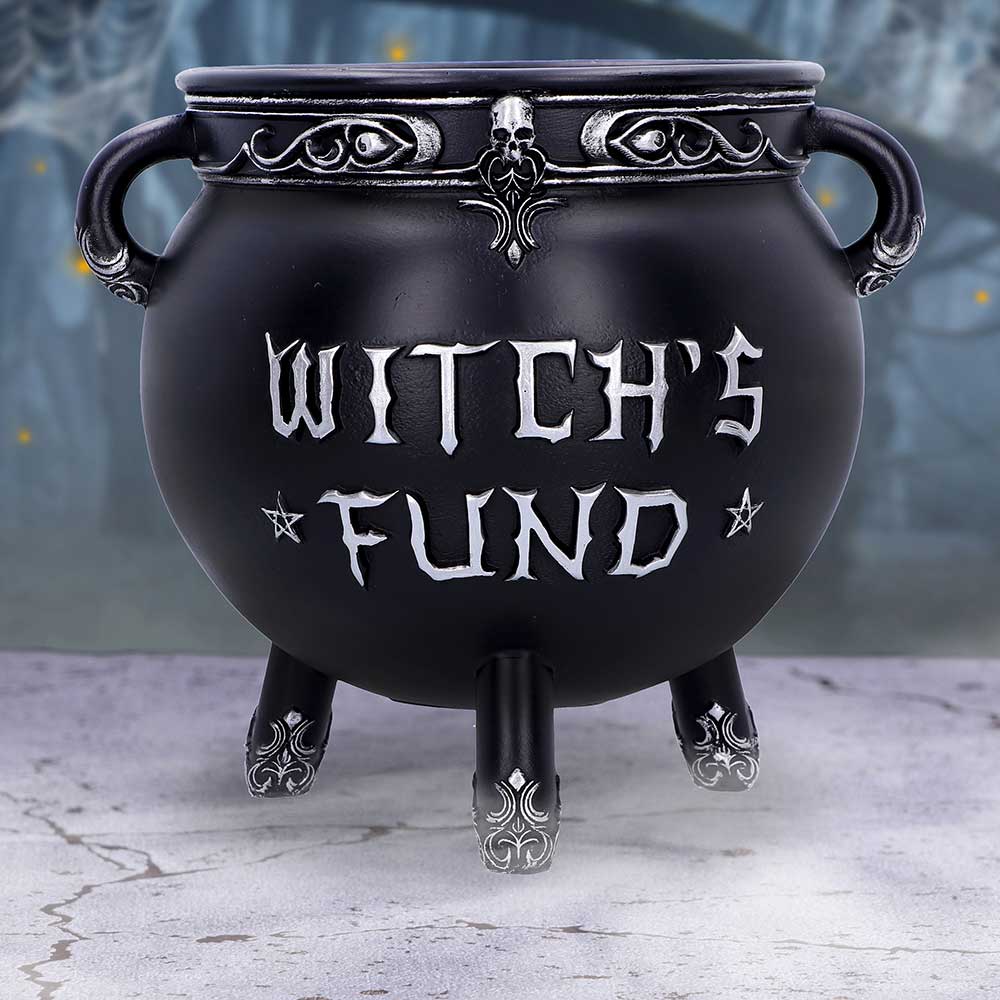 Witch's Fund Cauldron Money Box 16.5cm