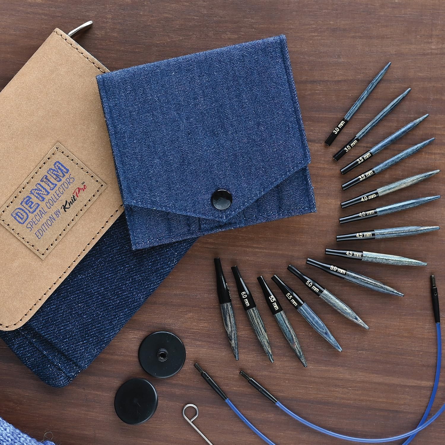 KnitPro Indigo Wood Mini Interchangeable Needle Set