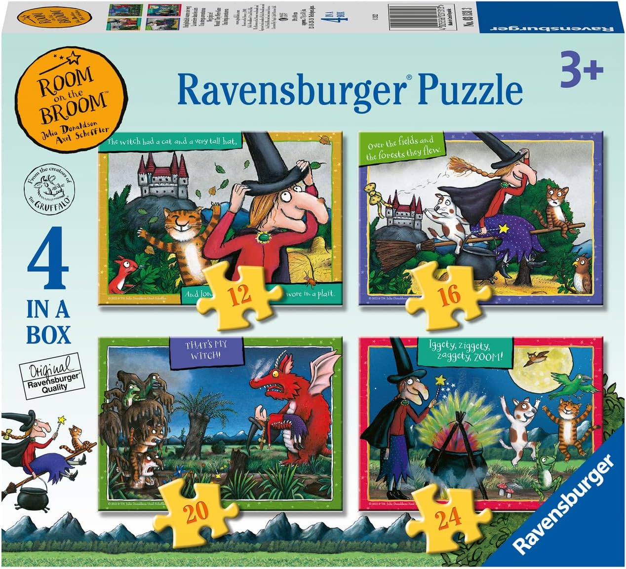 Ravensburger Room on The Broom 4 in Box (12, 16, 20, 24 Piece) Jigsaw Puzzles