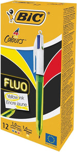 Bic 4 Colour Fluo Black/Blue/Red/Yellow Highlighter