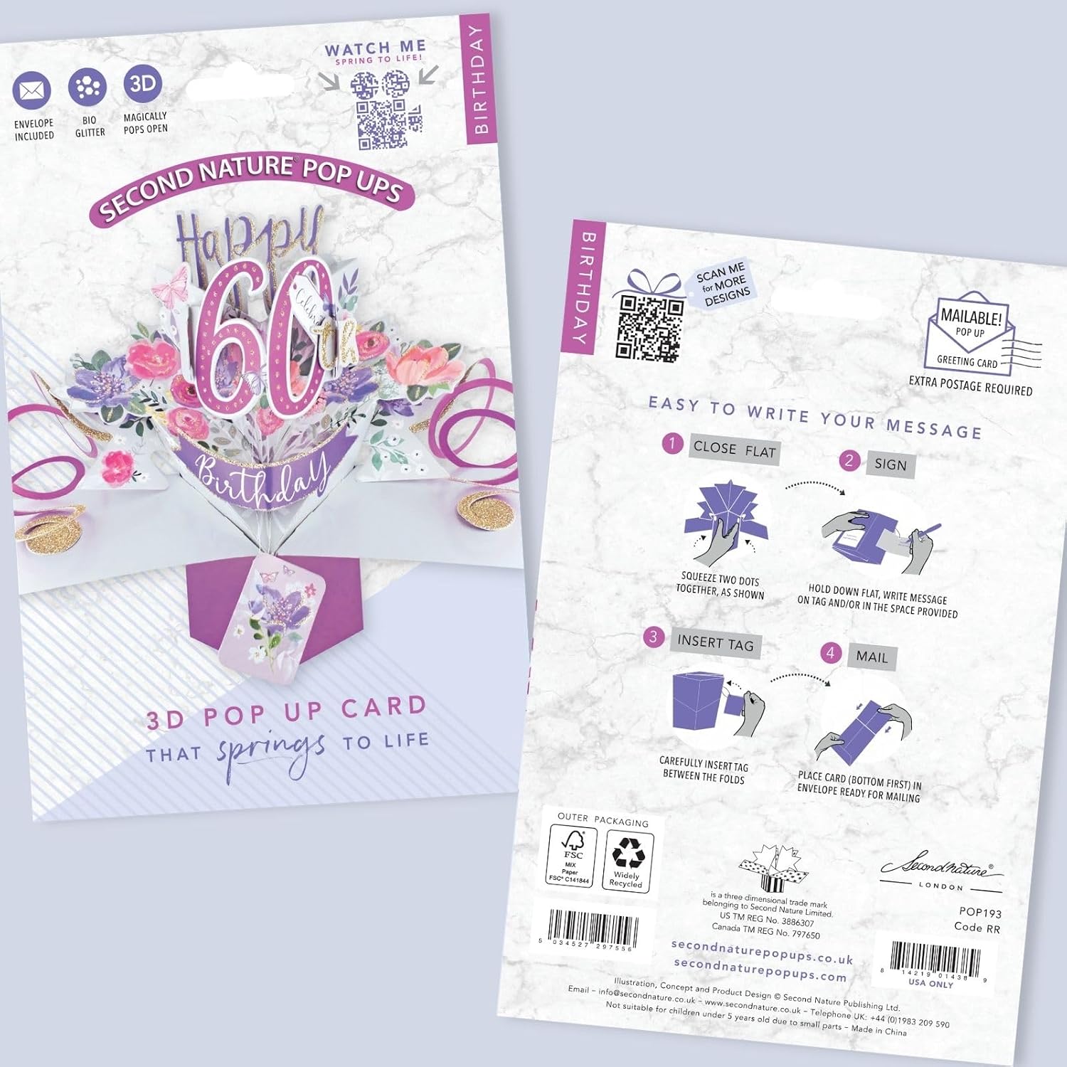 Female 60th Birthday Pop-Up Greeting Card