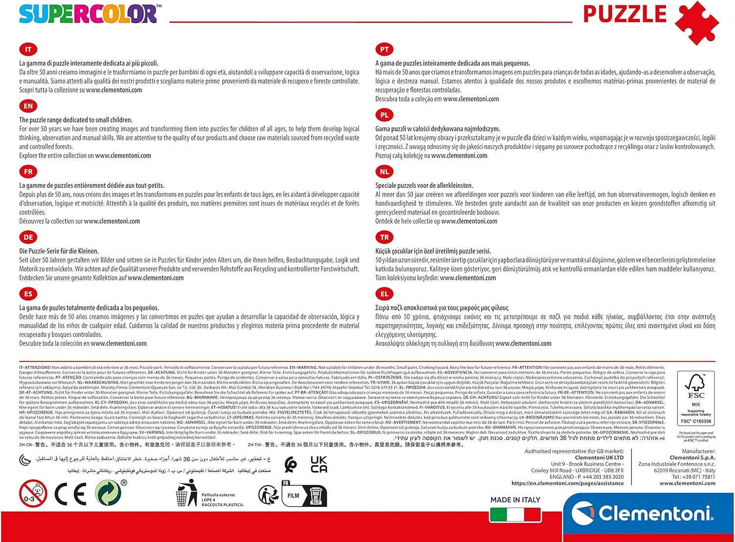 Clementoni - 24239 - Supercolor Puzzle - Disney Pixar Cars On The Road