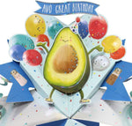 Avo Great Birthday Avocado Pop-Up Greeting Card