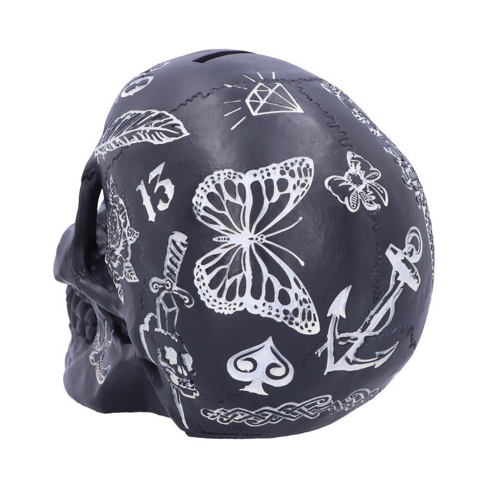 Black and White Traditional, Tribal Tattoo Fund Skull