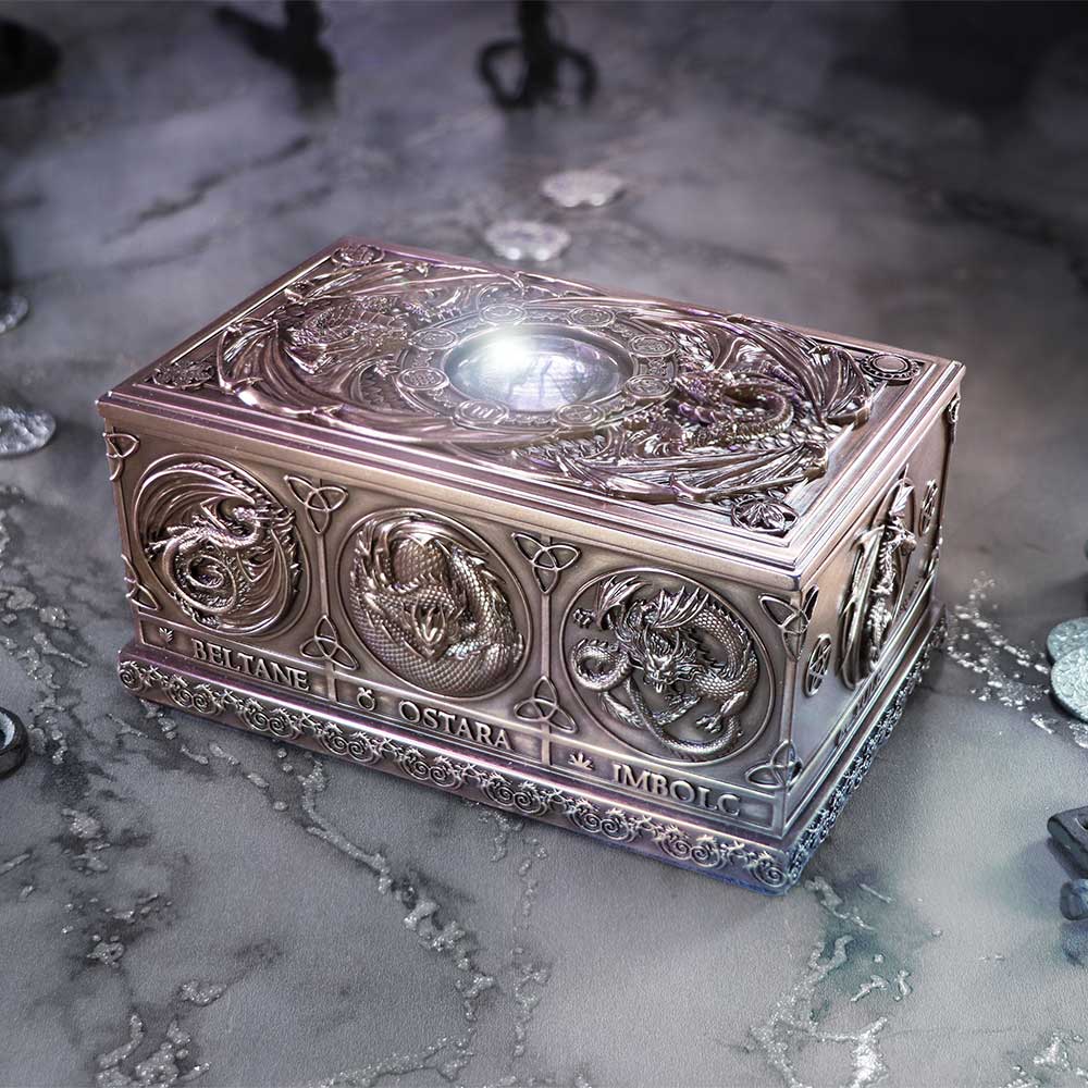 Anne Stokes Dragons of the Sabbats Tarot Box Bronze 14.5cm
