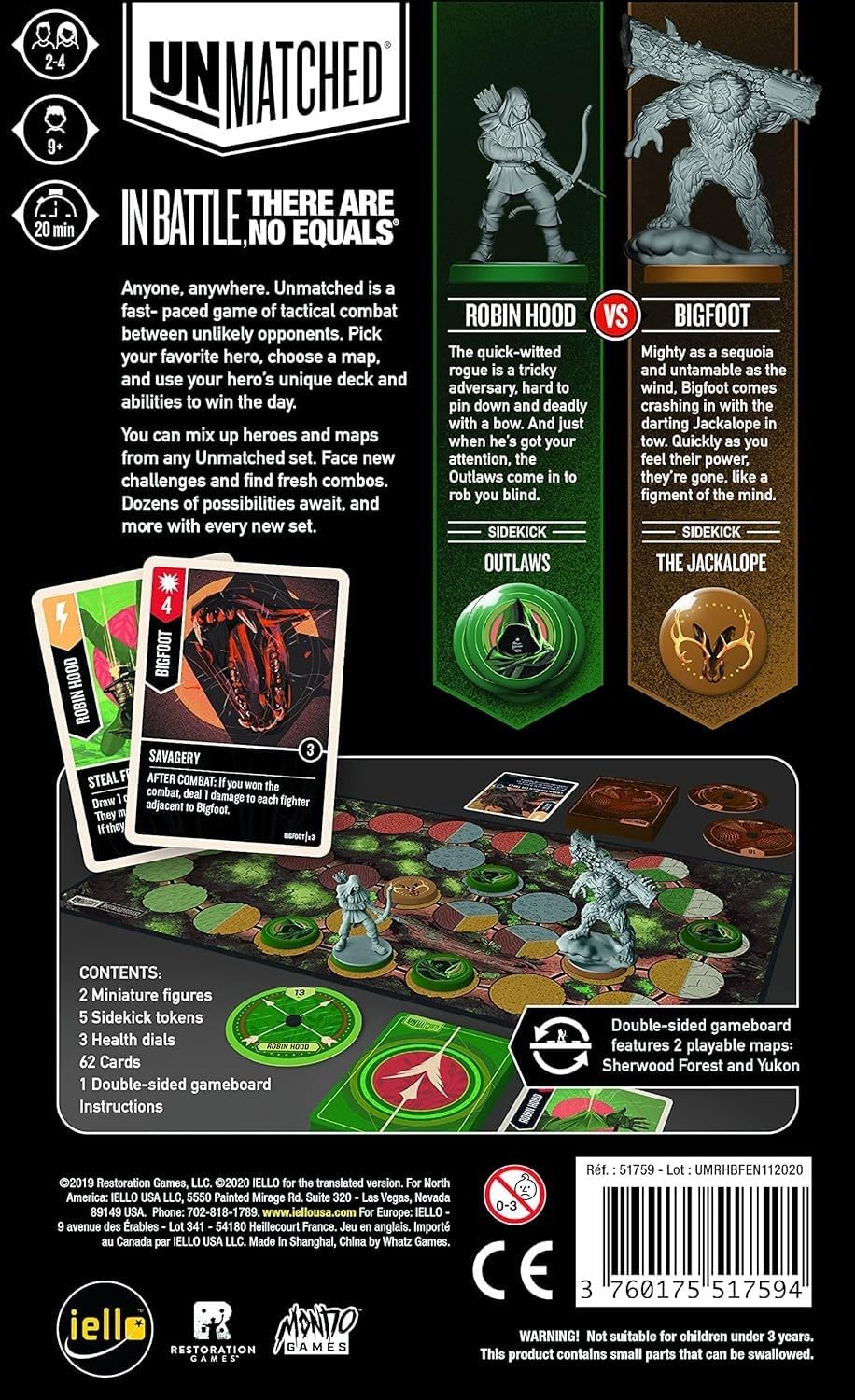 IELLO | Unmatched - Robin Hood vs Big Foot | Card Game