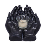 Palmist's Guide Black Chiromancy Hands Candle Holder 22.3cm