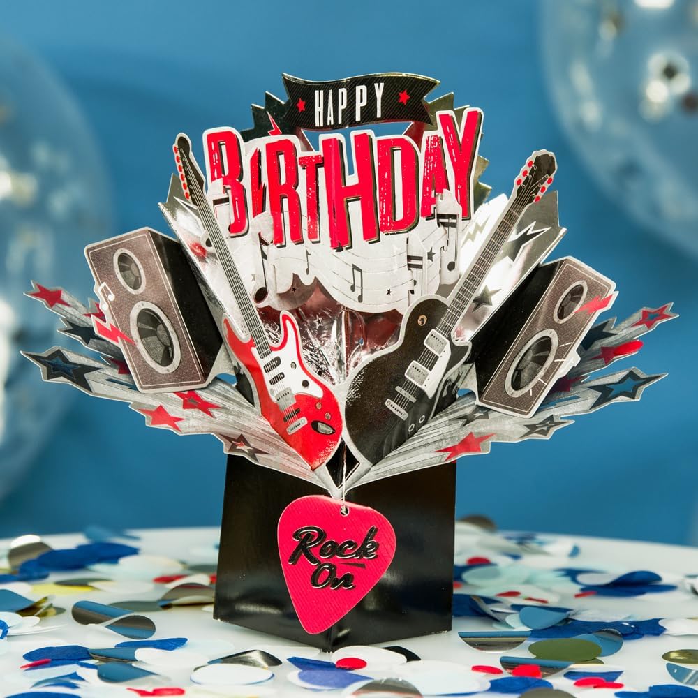 Happy Birthday Rock Pop-Up Greeting Card
