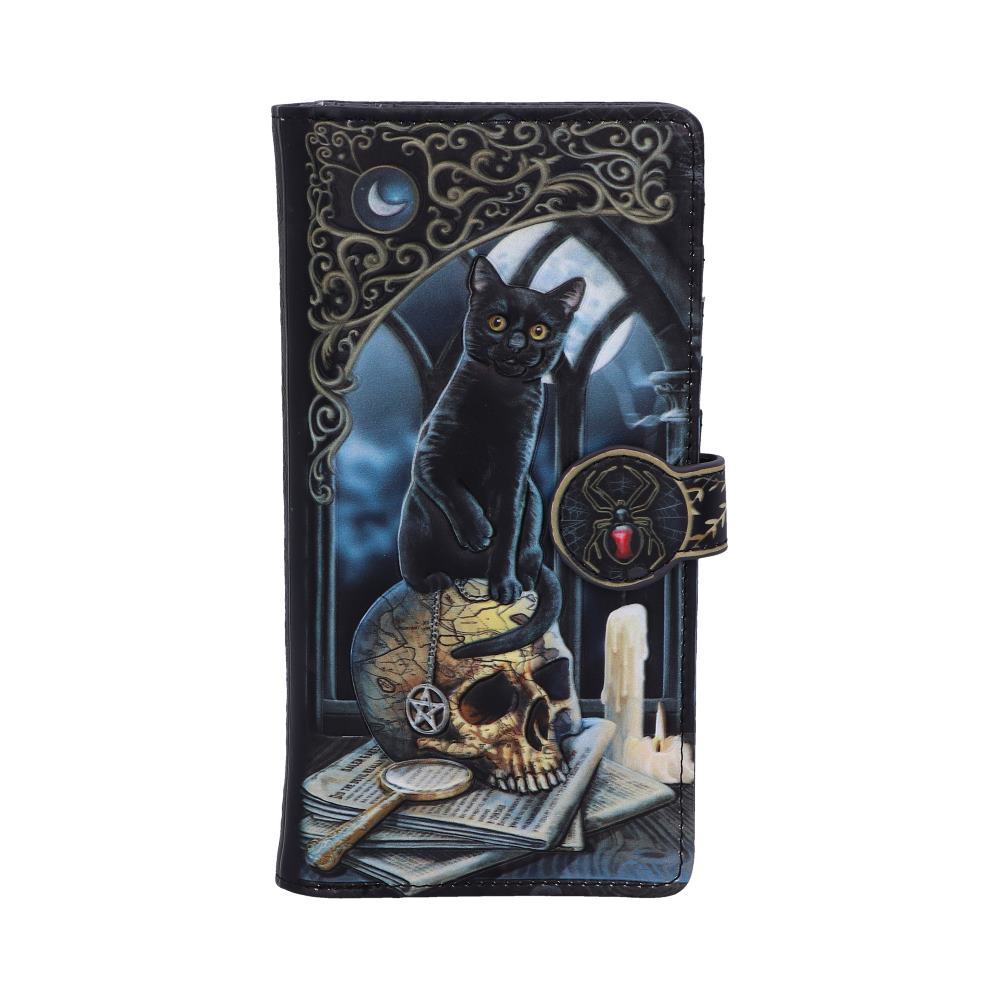 Lisa Parker Spirits of Salem Black Cat Skull Map Embossed Purse 18.5cm